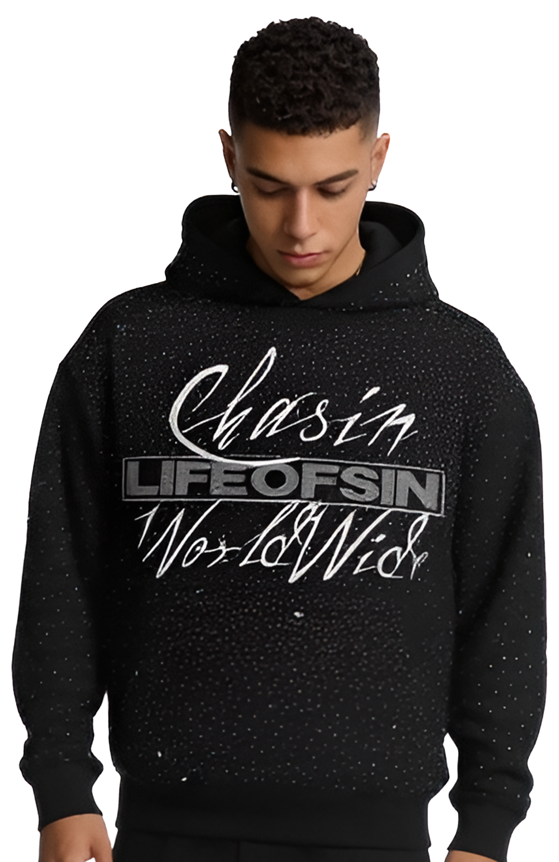 LIFE OF SIN (Clear Stones) Pullover Hoodie