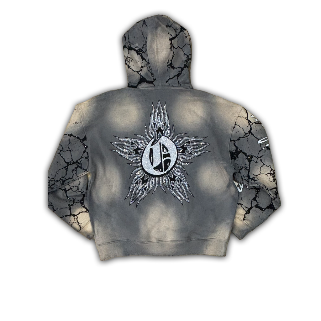 OMERTA Rhinestone Pullover Hoodie