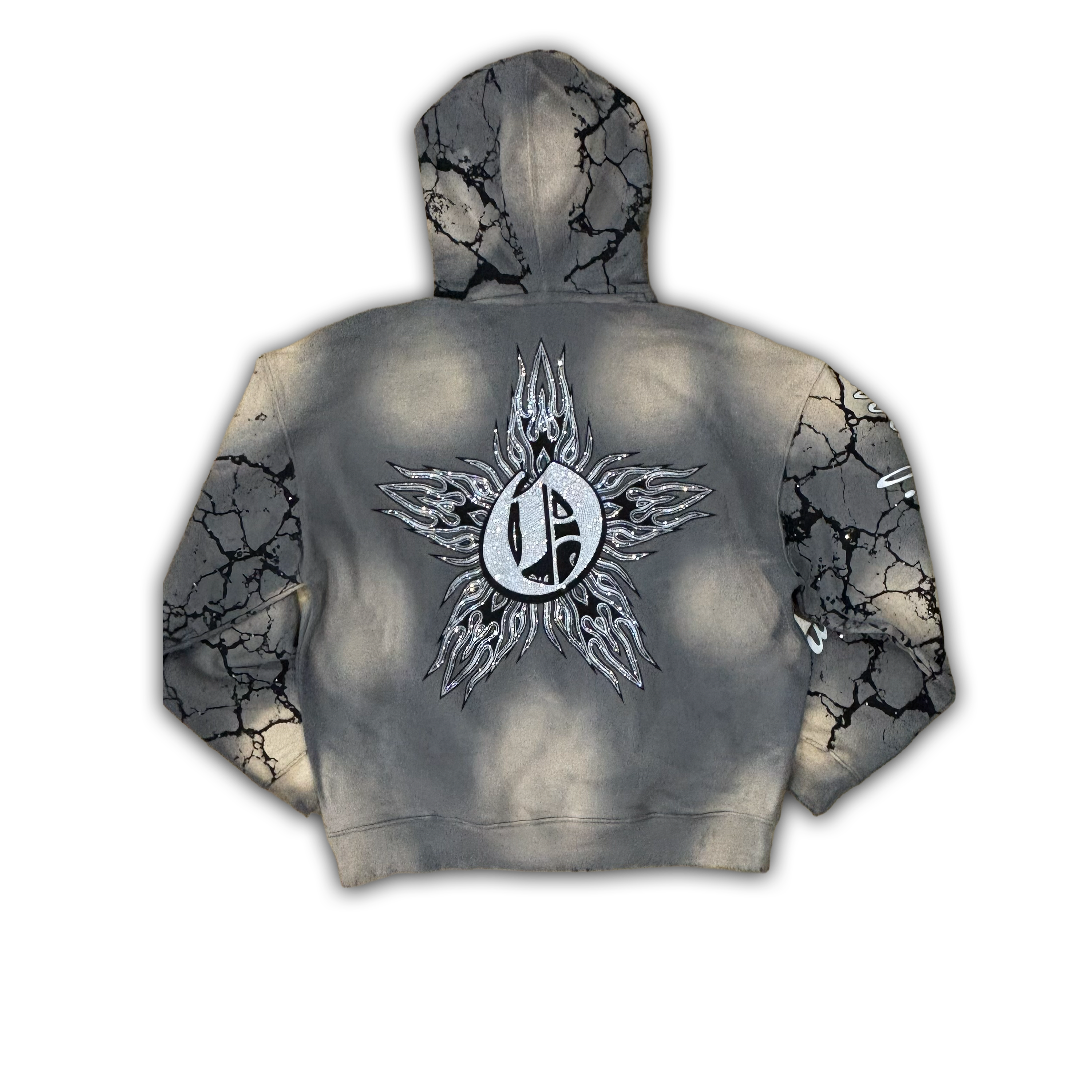 OMERTA Rhinestone Pullover Hoodie