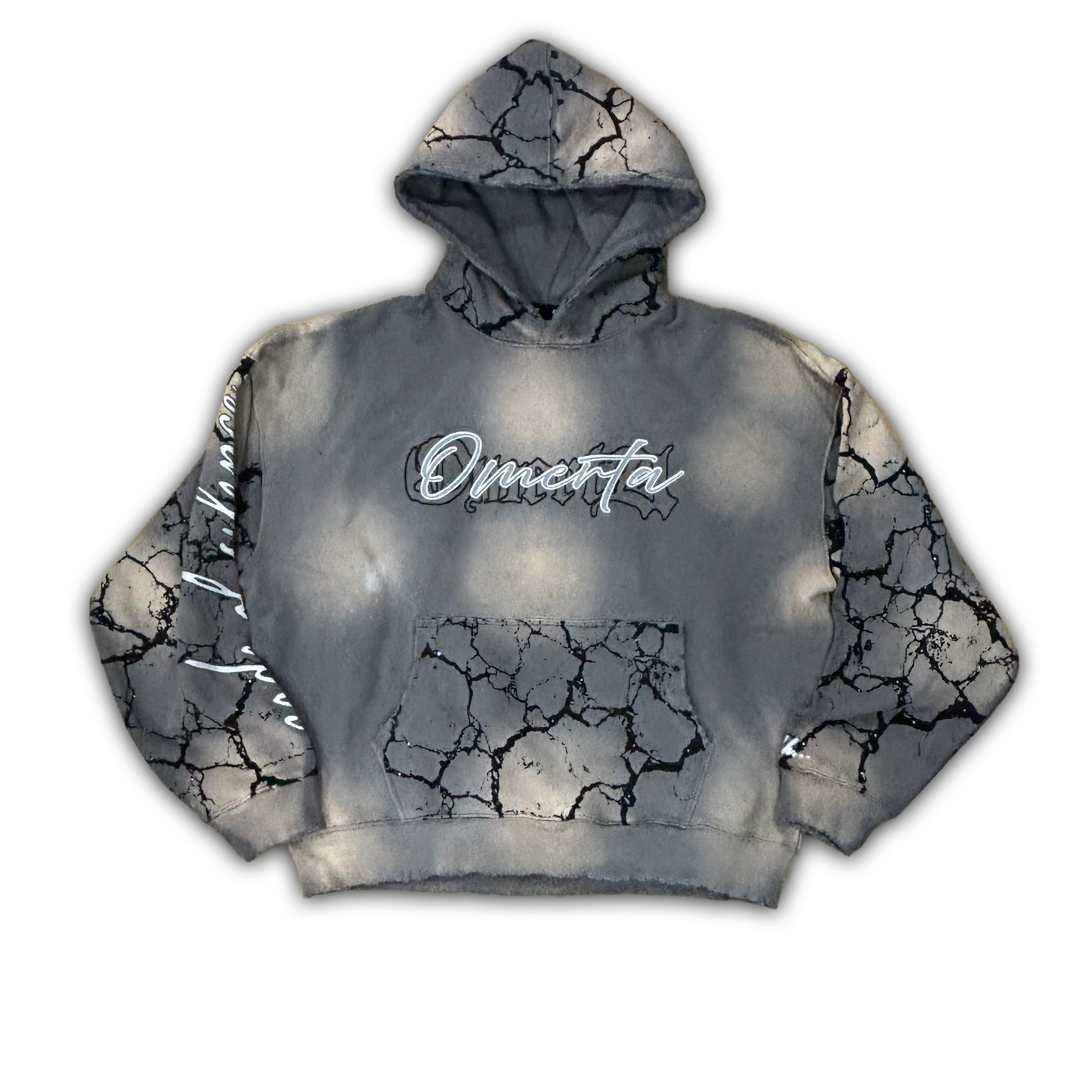 OMERTA Rhinestone Pullover Hoodie