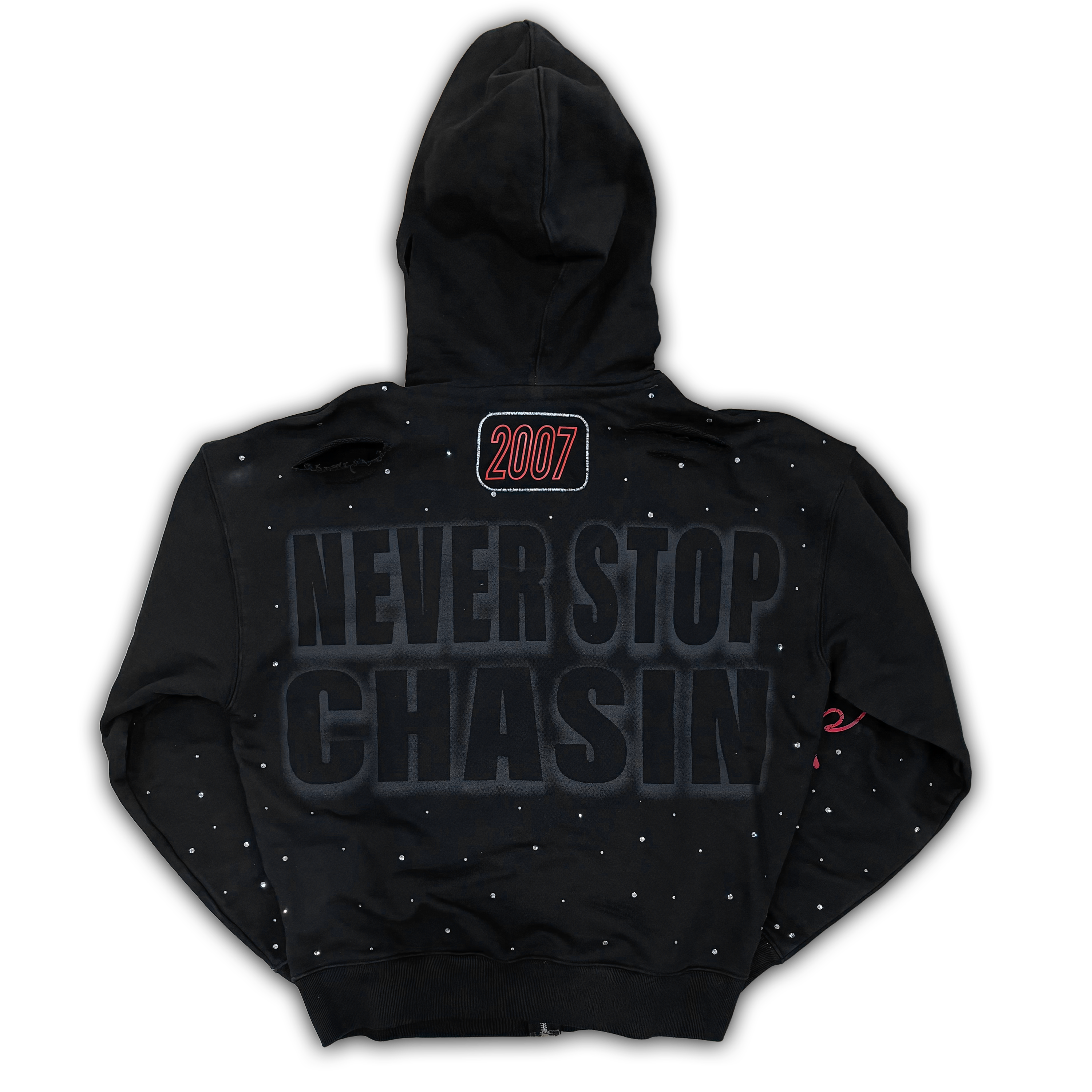 Never Stop (Bred)  Zip up hoodie