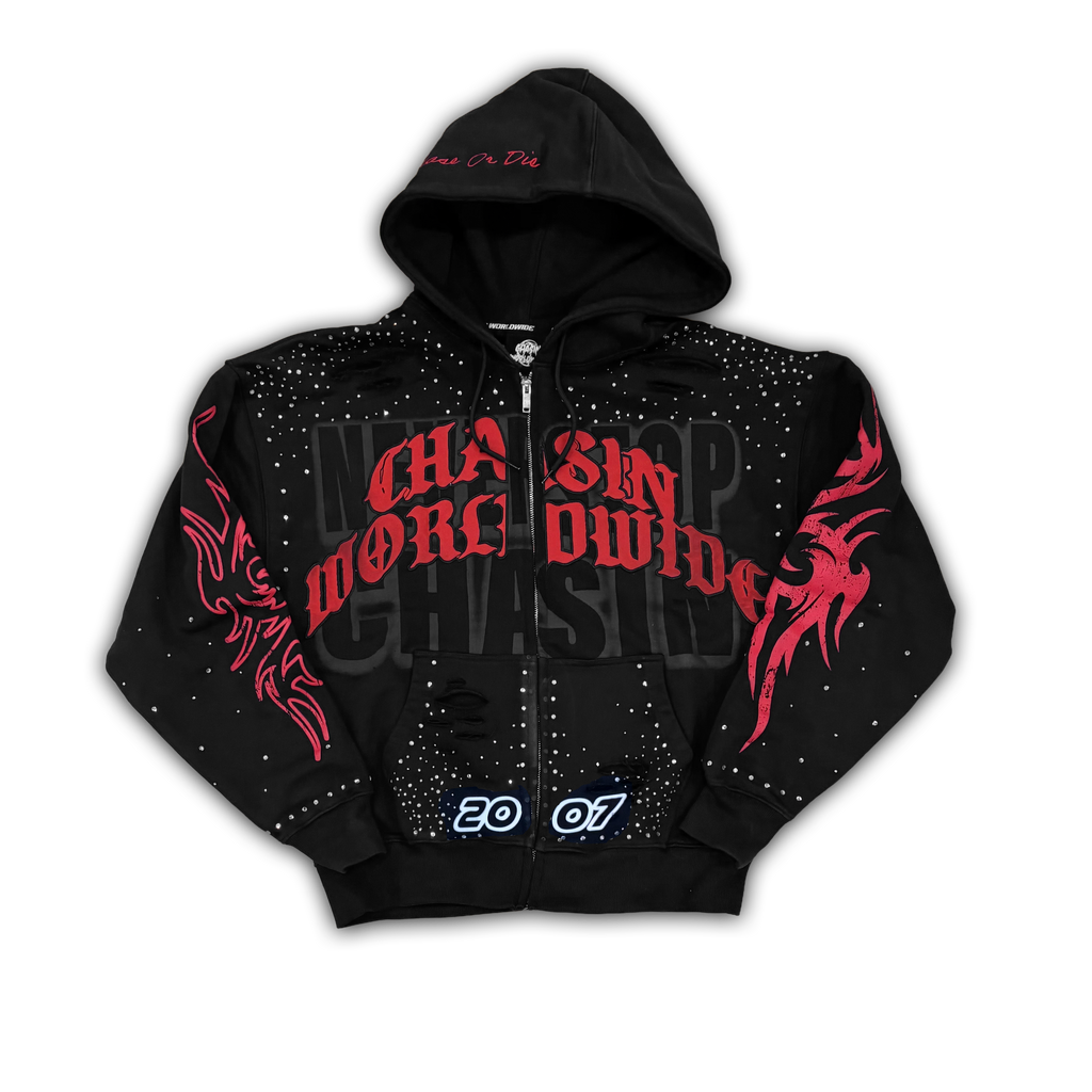 Never Stop (Bred)  Zip up hoodie