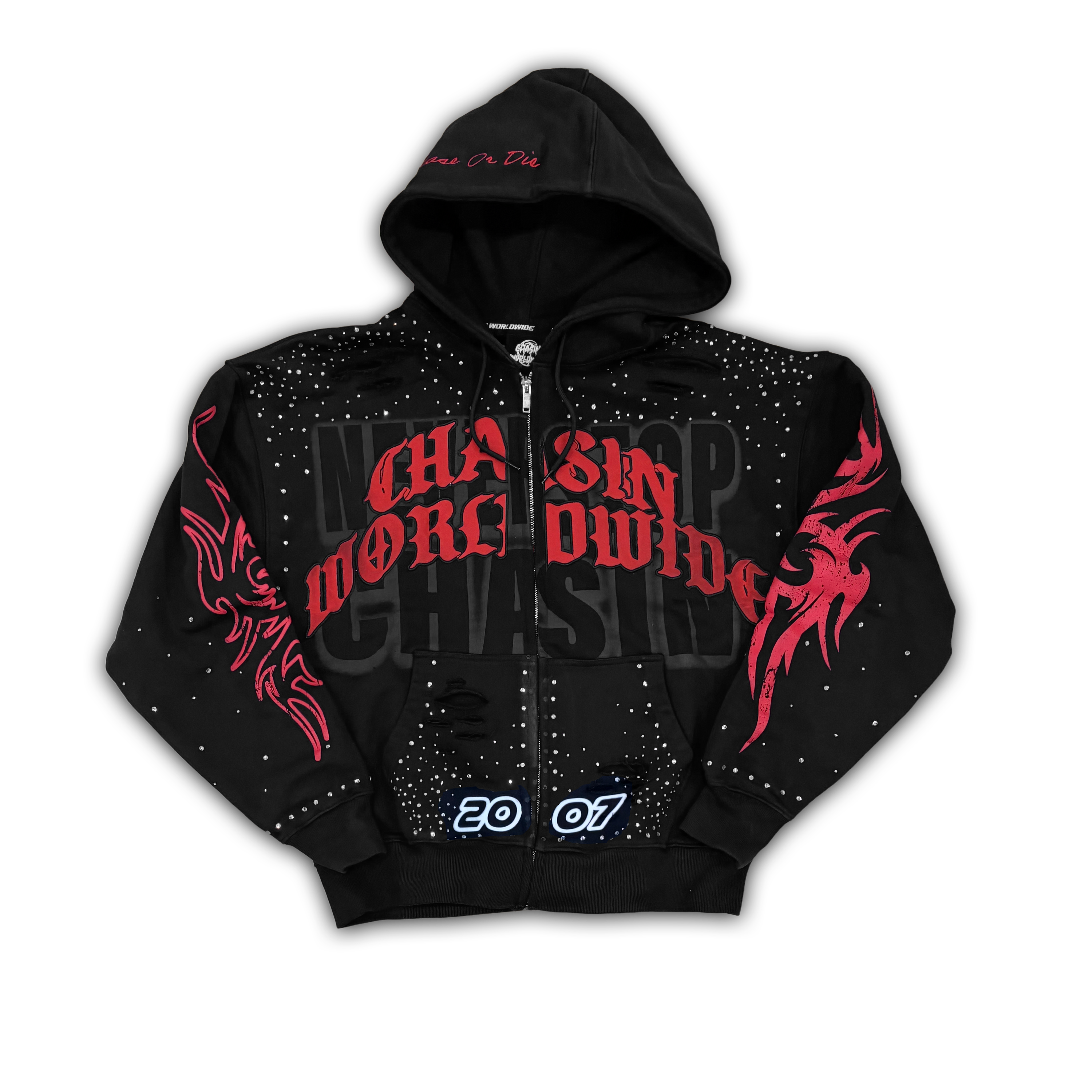 Never Stop (Bred)  Zip up hoodie