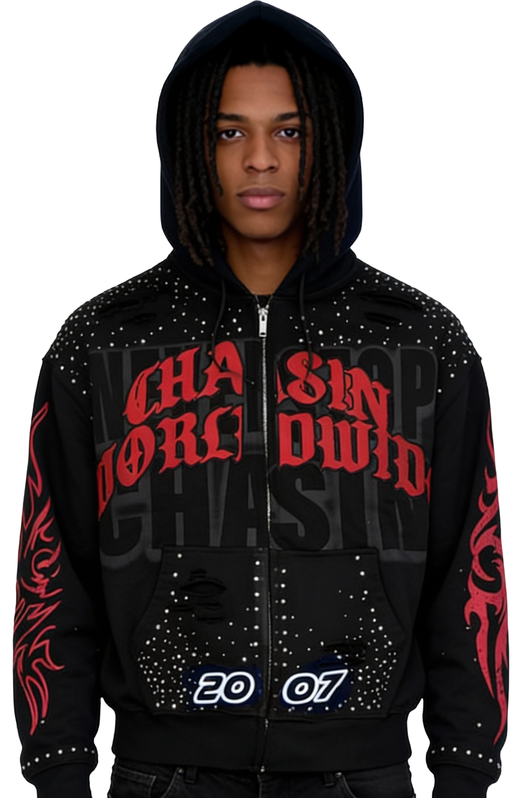 Never Stop (Bred)  Zip up hoodie