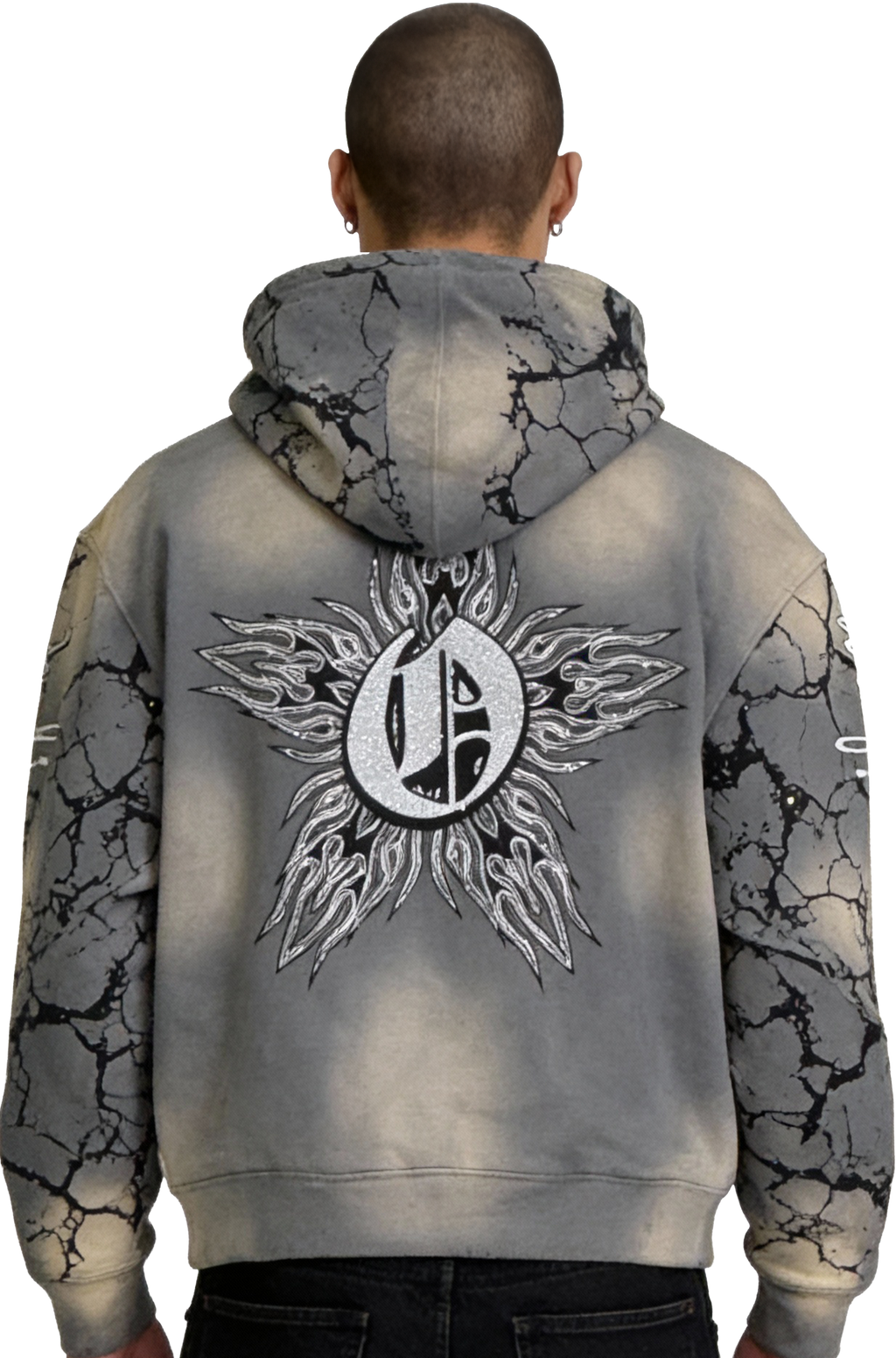 OMERTA Rhinestone Pullover Hoodie