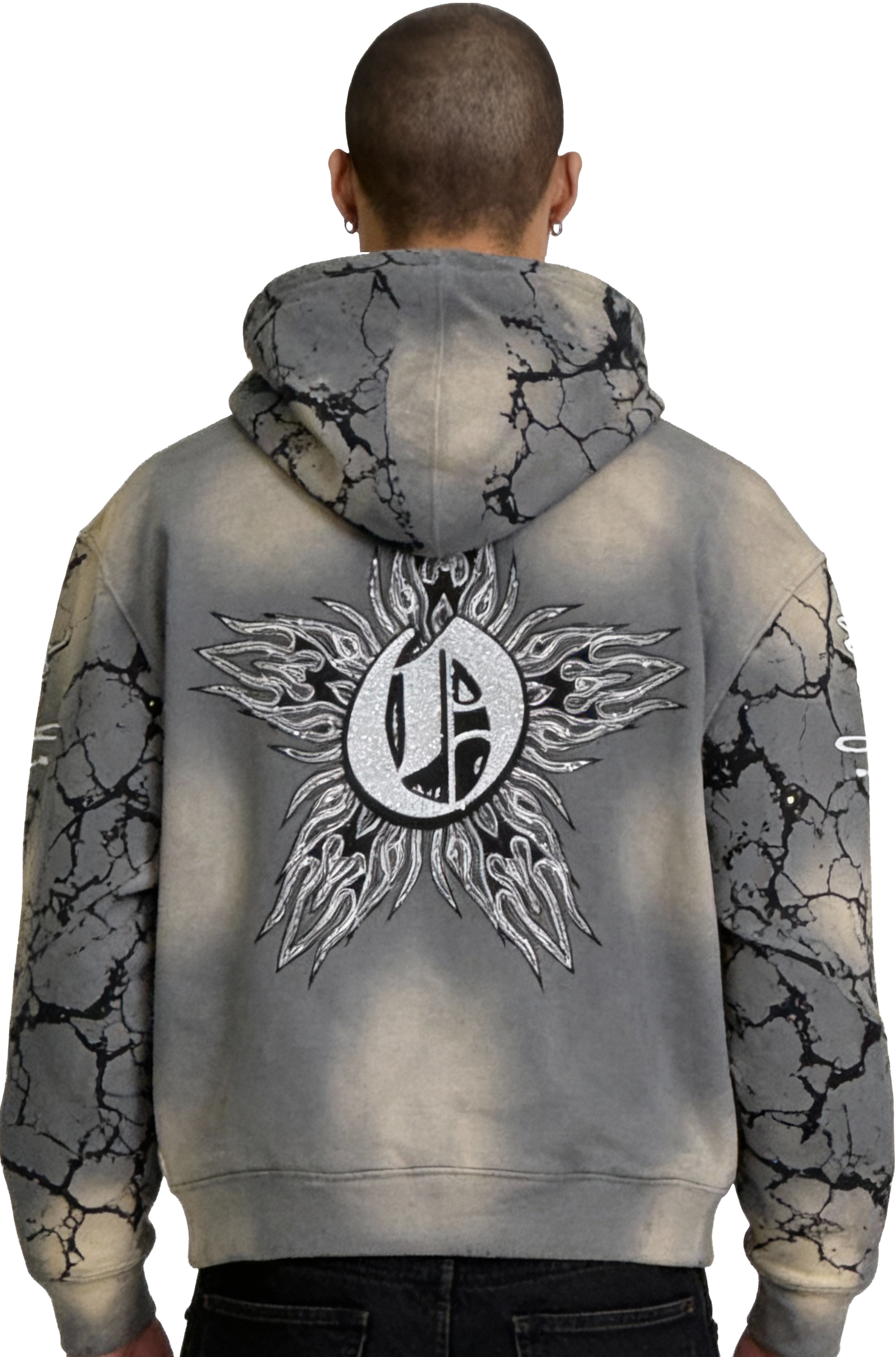 OMERTA Rhinestone Pullover Hoodie